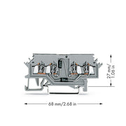 WAGO - Bauelement-Reihenklemme Doppeldiodenklemme 279-620/281-408 − 100 Stück