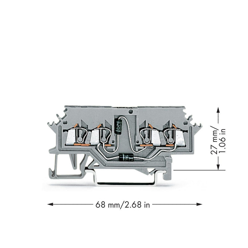 WAGO - Bauelement-Reihenklemme Doppeldiodenklemme 279-620/281-408 − 100 Stück