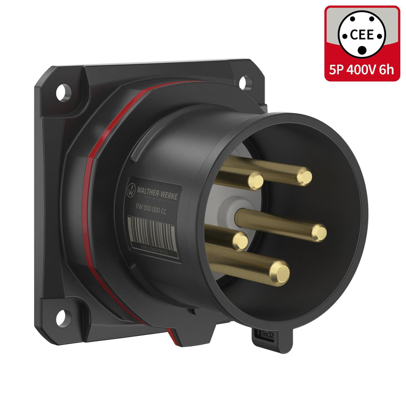Walther Werke - CEE-Gerätestecker (IEC 60309) CEE NEO Phasenwender FW611506PH gerade 16A5P6h IP54 − 10 Stück