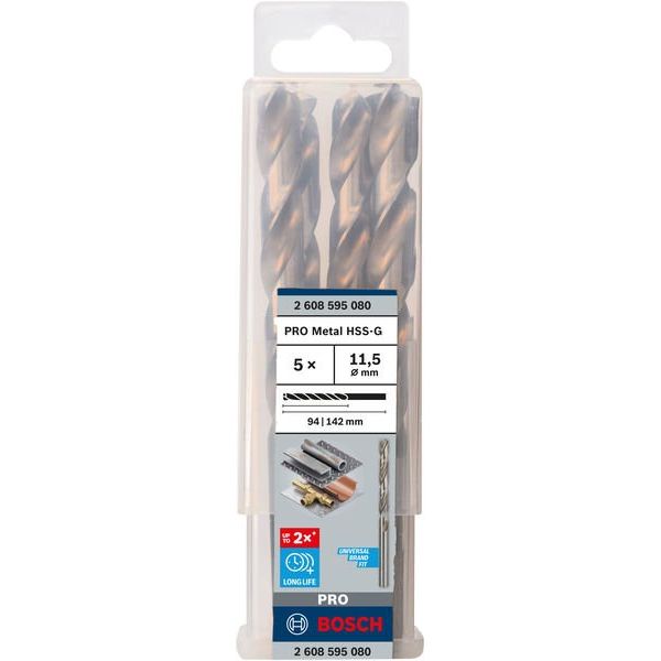 Bosch - Bohrer PRO Metal HSS-G 2608595080 Spiralbohrer 11,5 x
