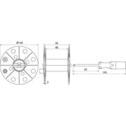 DEHN - Zubehör/Ersatzteile für Erdung und Blitzschutz Drahthaspel DHK80BSML0.75L100MRT 100m, 0,75qmm, rot