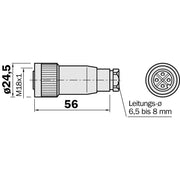 Sick - Rundsteckverbinder, feldkonfektionierbar (Industriesteckverbinder) Leitungsdose 6009436 gerade