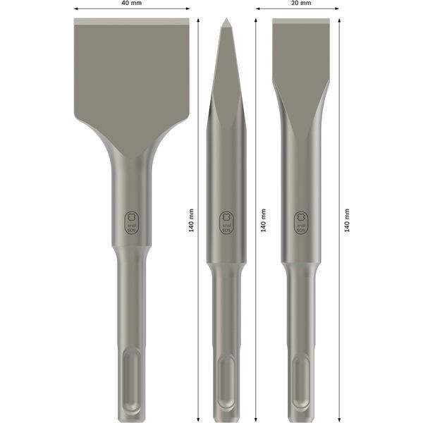 Bosch - Steinmeißel- und Durchtreiberset PRO SDS plus-4C 2608690180 Meißel-Set 20 40x140