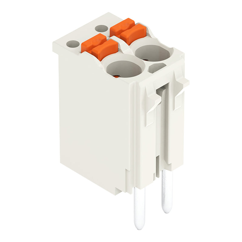 WAGO - Leiterplattensteckverbinder 1-Leiter-THT-Federleiste 2091-1172 CAGE CLAMP,lichtgrau − 200 Stück