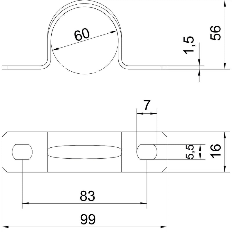 OBO Bettermann - Befestigungsschelle für Kabel/Rohre Befestigungsschelle 605 60 G galv.vz