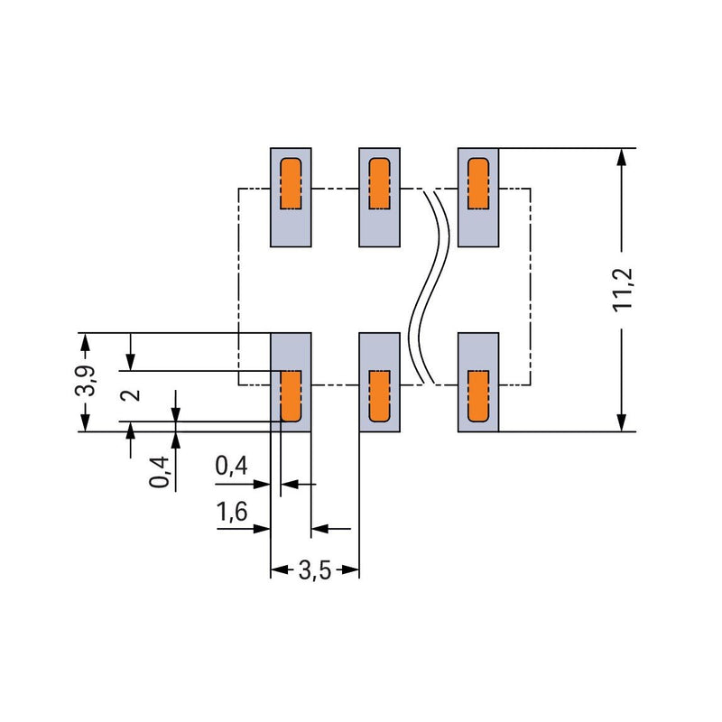WAGO GmbH & Co. KG - Leiterplattenklemme SMD-Leiterplattenklemme 20861104700000900000 Drücker,1,5mm²,sw − 1890 Stück
