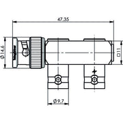 Telegärtner - Koax-Kupplung BNC T-Stück (M-F-F) 100023599 75 Ohm − 5 Stück