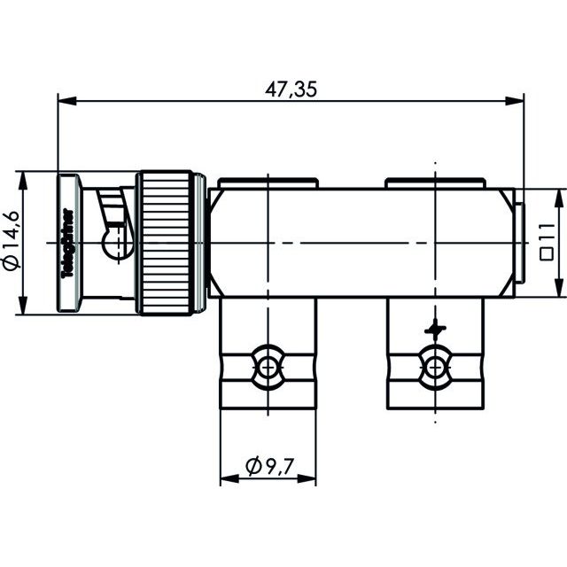 Telegärtner - Koax-Kupplung BNC T-Stück (M-F-F) 100023599 75 Ohm − 5 Stück