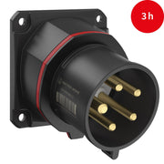 Walther Werke - CEE-Gerätestecker (IEC 60309) CEE NEO Anbaugerätestecker FW713503CC schräg 16A5P3h IP54 − 10 Stück