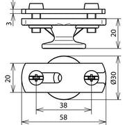 DEHN - Leitungshalter für Blitzschutz Leitungshalter FBHZS30IGM8STTZNZG f. Fl -30mm St/tZn