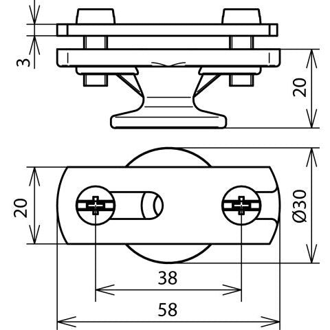 DEHN - Leitungshalter für Blitzschutz Leitungshalter FBHZS30IGM8STTZNZG f. Fl -30mm St/tZn
