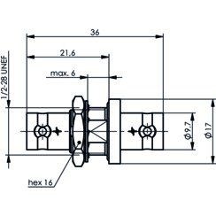 Telegärtner - Koax-Kupplung BNC Kupplung (F-F) 100023604 HDTV 75 Ohm