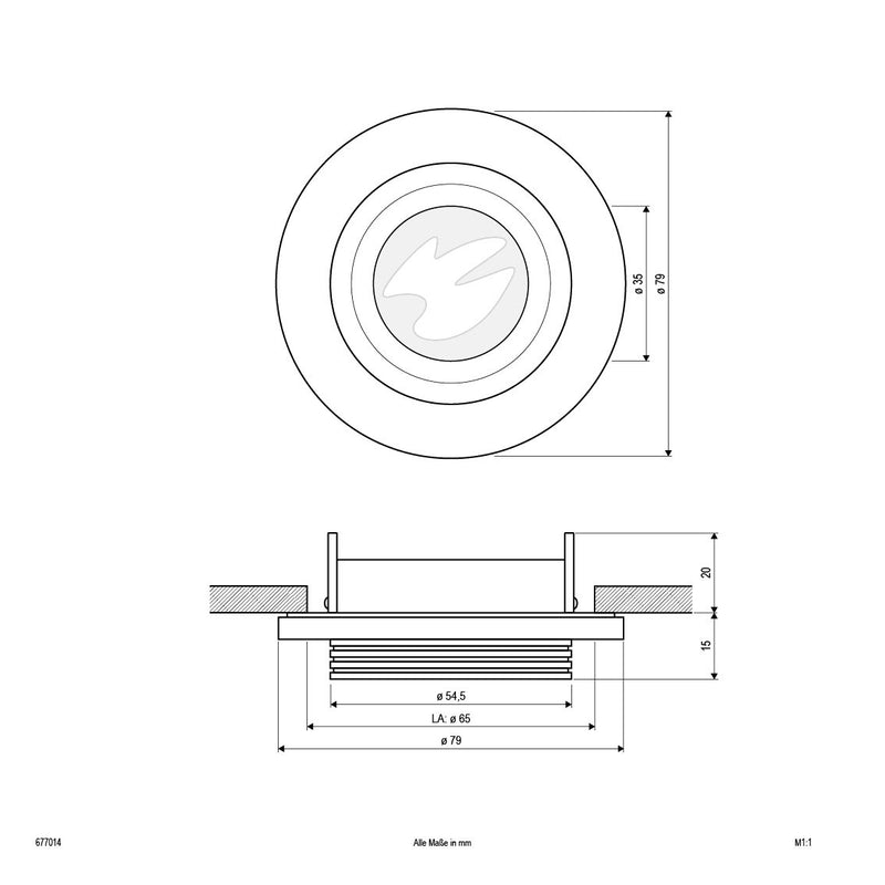 EVN Lichttechnik - Downlight/Strahler/Flutlicht NV-Einbauleuchte 677014 IP44