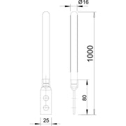 OBO Bettermann - Fangeinrichtung für Blitzschutz Fangstange 101 F1000 204DIN