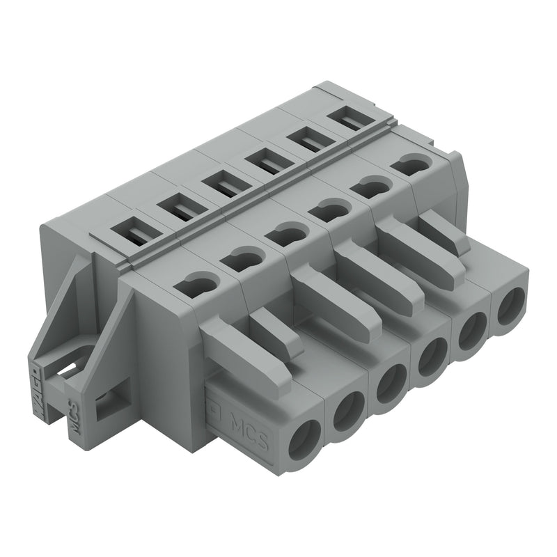 WAGO - Kabelsteckverbinder für Leiterplattensteckverbinder 1-Leiter-Federleiste 231-106/031-000 CAGECLAMP,2,5 mm²,gr − 50 Stück
