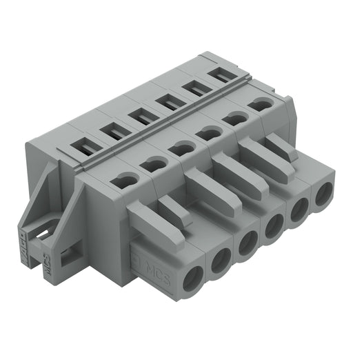 WAGO - Kabelsteckverbinder für Leiterplattensteckverbinder 1-Leiter-Federleiste 231-106/031-000 CAGECLAMP,2,5 mm²,gr − 50 Stück
