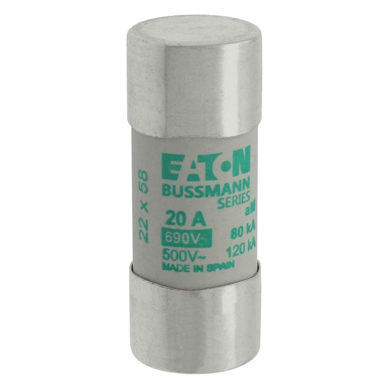 Eaton - Zylindrische Sicherung Sicherungseinsatz Nieders. CYLINDRICA#C22M20 20A AC 690V 80kA − 10 Stück