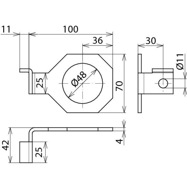 DEHN - Zubehör/Ersatzteile für Überspannungsschutz Informations-/MSR-Technik Anschlussbügel AB EXFS IF1 W 48 D=48mm f.M45 abgewin