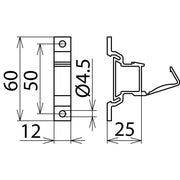 DEHN - Zubehör/Ersatzteile für Erdung und Blitzschutz S-Halter SH 18X3 K Kunststoff sw − 10 Stück