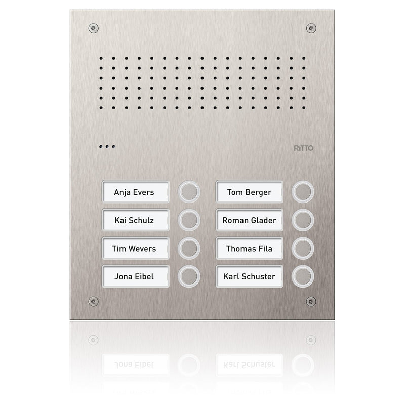 Ritto - Türstation für Türkommunikation Türstation Pur Edelstahl RGE1812125 Acero Audio,8WE(2x4)
