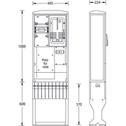 uesa - Zähler-Komplettschrank Zähleranschlußsäule ZAS-1-FL-S ENSO 1600*495*224mm