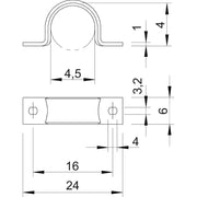 OBO Bettermann - Befestigungsschelle für Kabel/Rohre Leitungsschelle WN 7855 B 4.5 ge.chromat. − 100 Stück