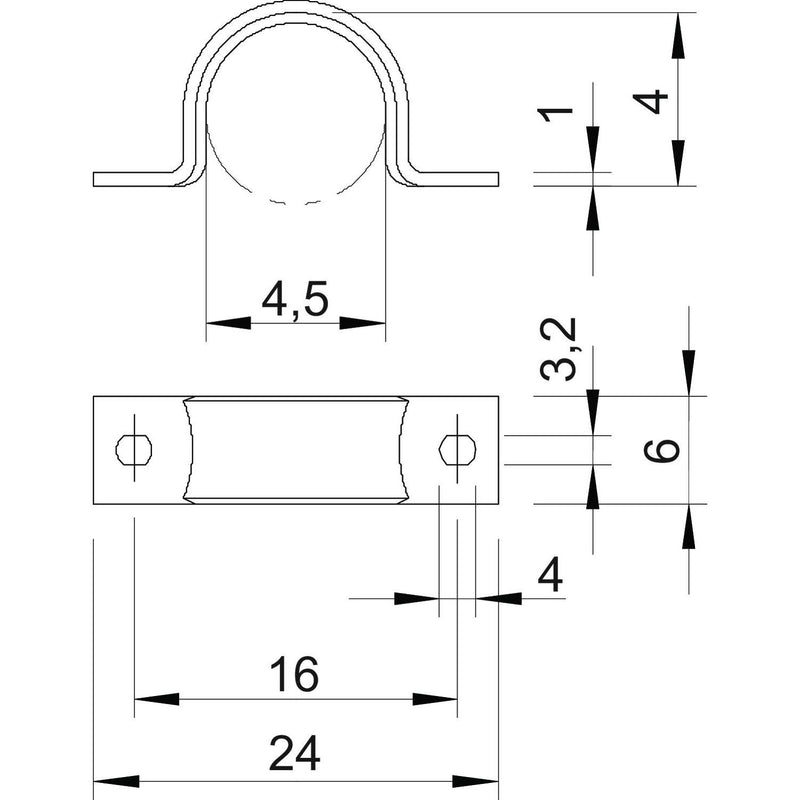 OBO Bettermann - Befestigungsschelle für Kabel/Rohre Leitungsschelle WN 7855 B 4.5 ge.chromat. − 100 Stück