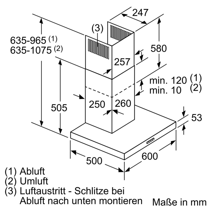 Bosch - Dunstabzugshaube Wandesse DWB66BC50 Serie2