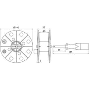 DEHN - Zubehör/Ersatzteile für Erdung und Blitzschutz Drahthaspel K-grau B40mm DHK40BSML075L25MBL m.25m Litze blau