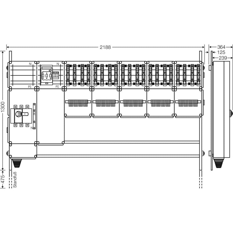 Hensel - Verteilerschrank für Energieversorgung Ladeverteiler Mi EV 22kW 20001 f.20 Ladep. a 22kW