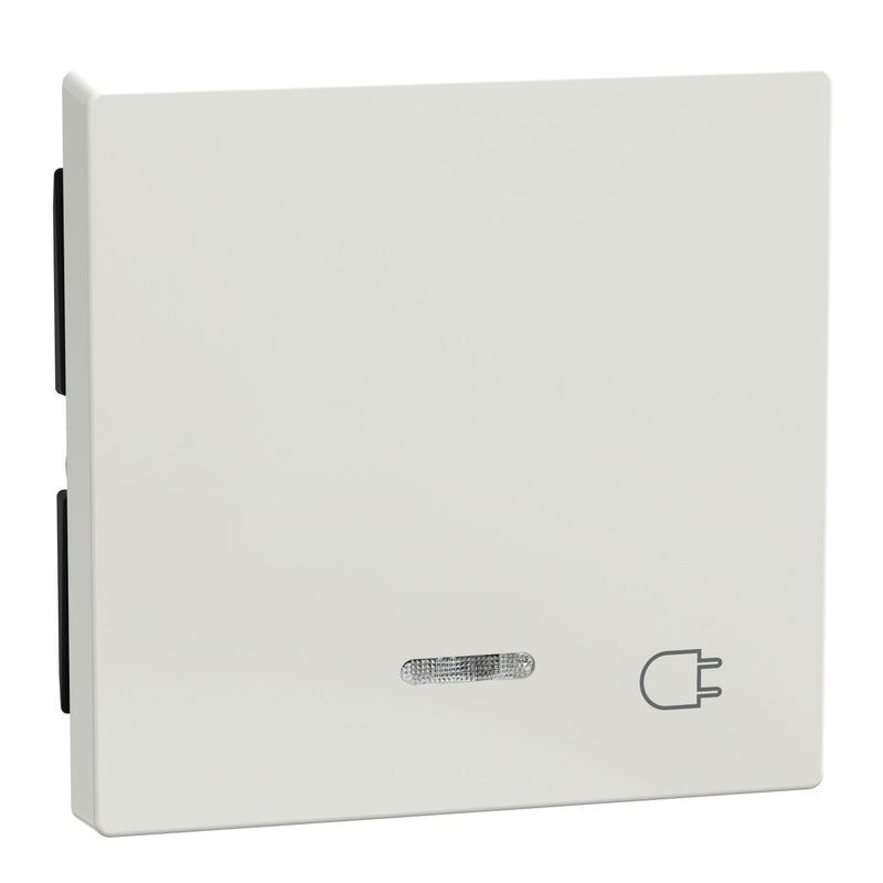 Merten - Abdeckung/Bedienelement für Installationsschalterprogramme Wippe Kontr.Fenster pws/gl 435219 Aufdruck Steckdose