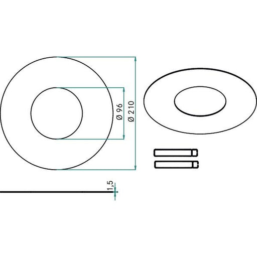Brumberg Leuchten - Mechanisches Zubehör/Ersatzteile für Leuchten Reduzierring 81016070 Außen-Durchm. 210mm