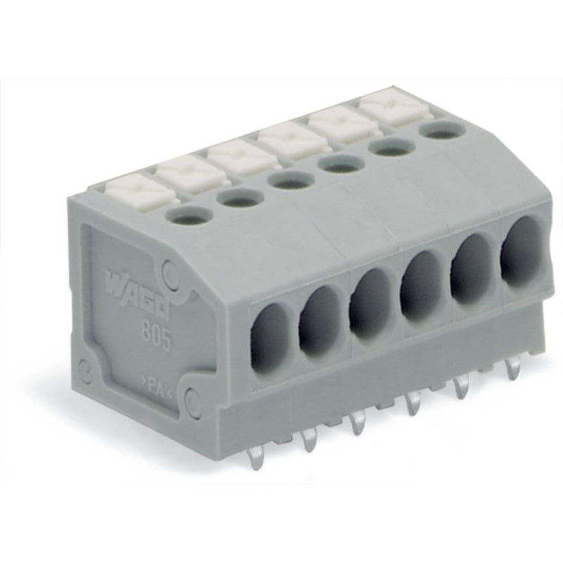 WAGO - Leiterplattenklemme 805-152 Drücker,1,5mm²,grau − 150 Stück