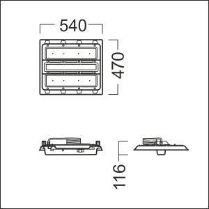 Zumtobel Group - Hallen-Reflektorleuchte LED-Hallenleuchte CR2 M10k #42949618 840, ws