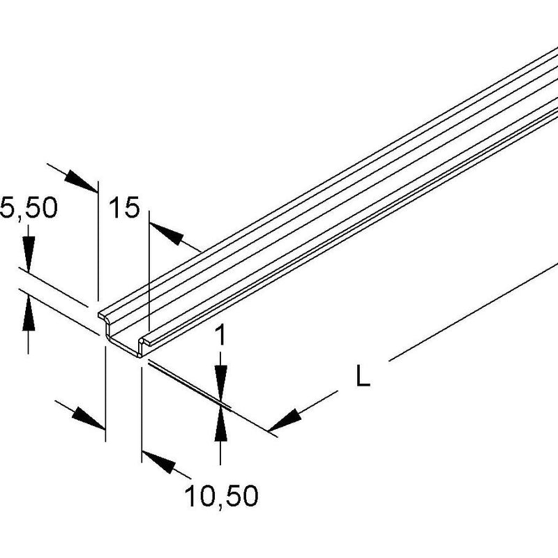 Niedax - Tragschiene 2937/2 GO − 2 Meter