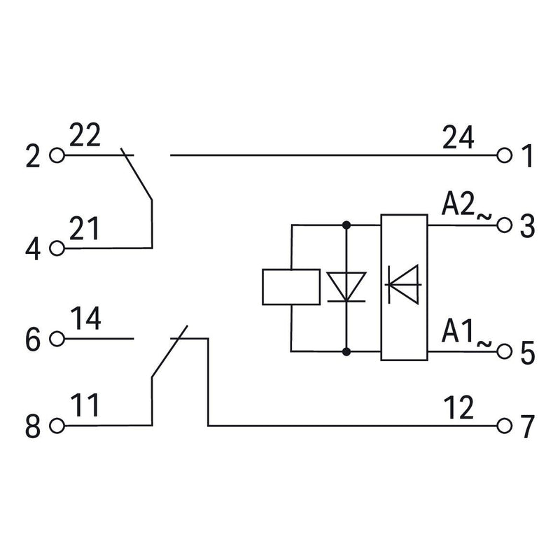 WAGO - Bauelementestecker Relaismodul 2042-3849 AC/DC 24 V 230 V,2W − 4 Stück