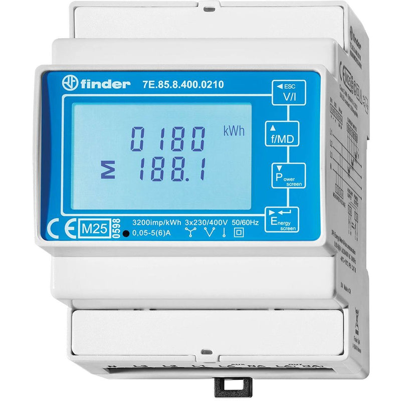 Finder - Zubehör/Ersatzteile für Niederspannungs-Schalttechnik Wandlerzähler 7E.85.8.400.0212 S0, MID, 2 Tarife