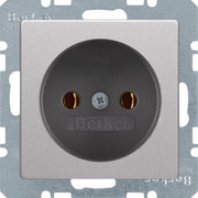 Berker - Steckdose alu/samt 6161036084 ohne Schutzkontakt