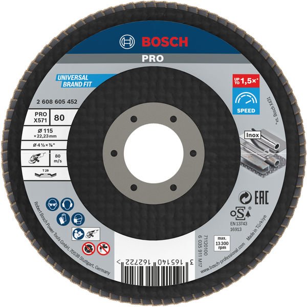 Bosch - Trenn-/Schleifscheibe PRO X571 2608605452 Fächerschleifscheibe