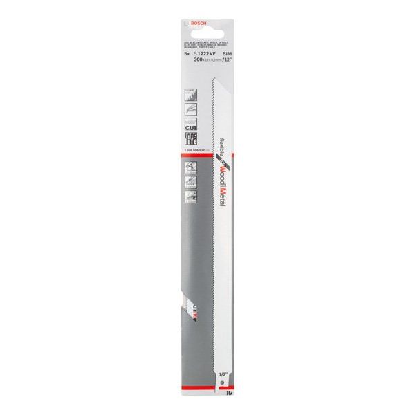 Bosch - Säbelsägeblatt Flexible for Wood and 2608656022 Metal, 5er-Pack − 5 Packung