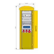 Walther Werke - Baustromverteiler Pollersäule 83314510 7 LS 3 CEE-Abgängen