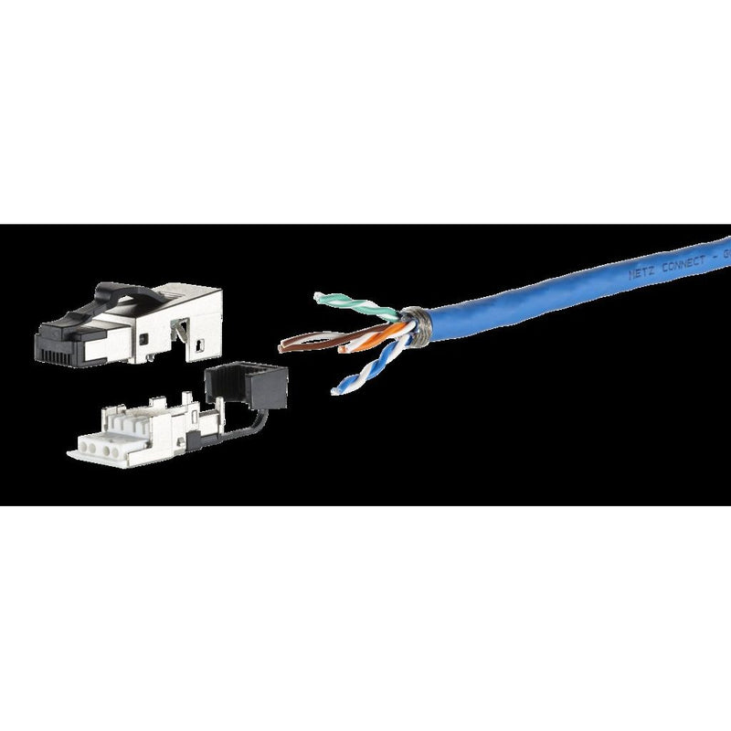 Metz Connect - Modularer Steckverbinder RJ45 Stecker Cat.6A 130E405032-E Kabelzuführ.180 Grad − 1 Stück