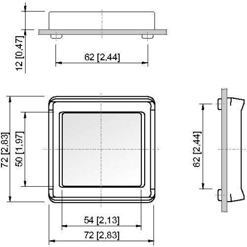 Stahl - Zubehör/Ersatzteile für Niederspannungs-Schalttechnik Kalotte 8603A0145-21-0 72x72 f.840