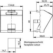 Telegärtner - Kommunikationsanschlussdose Kupfer Modulaufnahme 100021429 45x45 abgewinkelt − 10 Stück