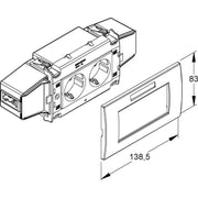 Niedax - Einbaudose für Geräteeinbaukanal Geräteeinbausteckdose 2-f. GESWL 2 R SV 250V/16A