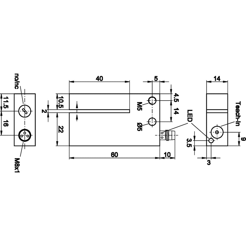 Ipf Electronic - Gabellichtschranke Sensor Optisch, Gabel OG020373 34x14x60mm
