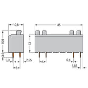 WAGO - Leiterplattenklemme 735-307/002-000 Drücker,1,5mm²,grau − 35 Stück