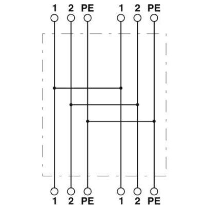 Phoenix Contact - Kompaktverteiler für steckbare Gebäudeinstallation H-Verteiler QPD H 2PE1,5 BK