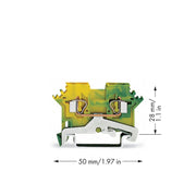WAGO - Schutzleiter-Reihenklemme 2-Leiter-Schutzleiterklem. 280-607/999-950 25mm² − 100 Stück