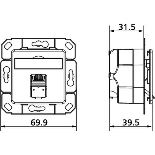 Metz Connect - Kommunikationsanschlussdose Kupfer Anschlussdose C6A Upk TN EDATC6A-1UPk-rws 1xRJ45,Upk,rws